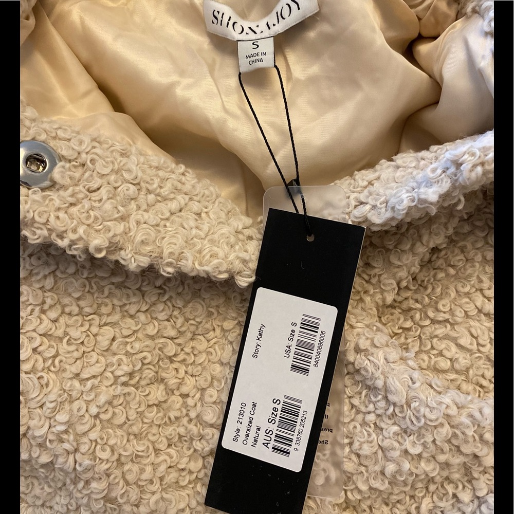 NEW Shona Joy Kathy Oversized Teddy Sherpa Coat Natural - Picture 8 of 9